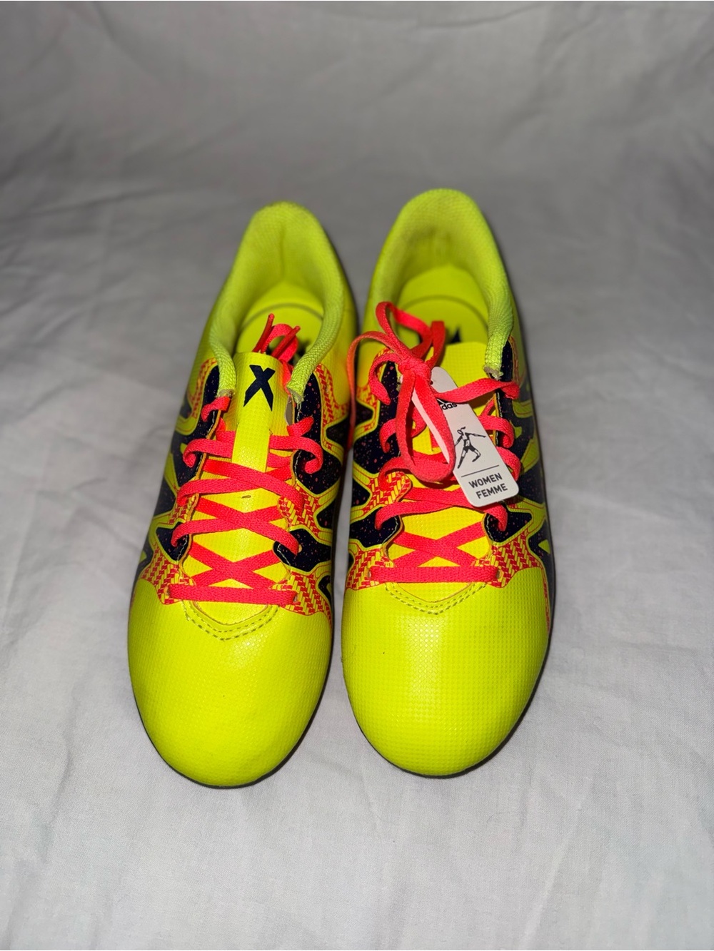 adidas Kids' Neon Yellow and Hot Pink Soccer Sneakers